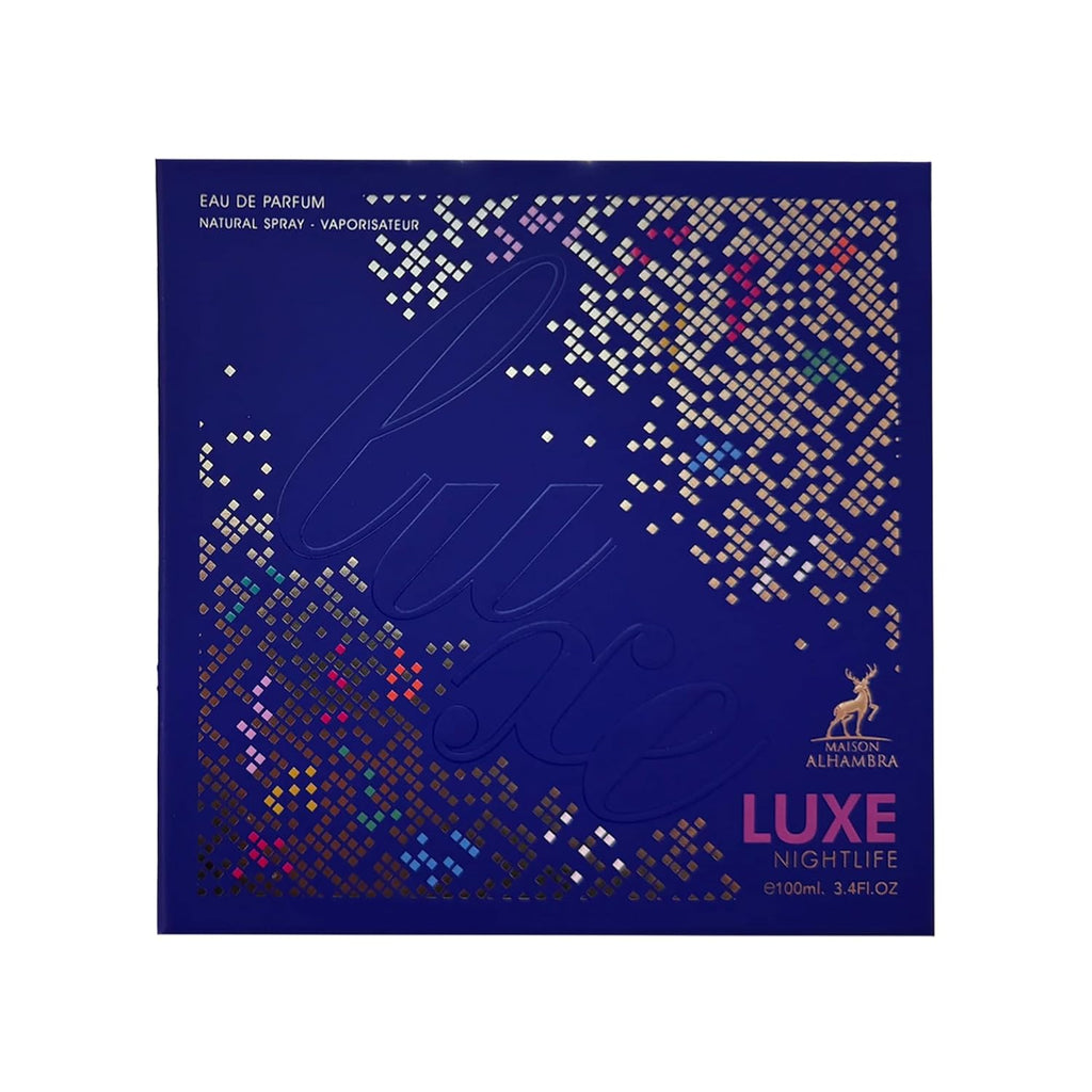 Maison Alhambra Luxe Nightlife – Floral, Woody, Gourmand, Sweet – Eau de Parfum Spray Long-Lasting Fragrance for Unisex, 3.4 Ounce / 100 ml