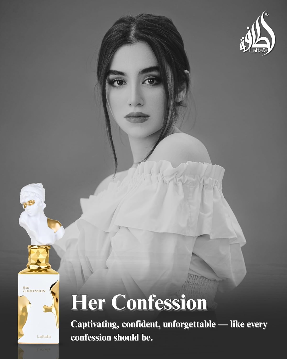 Lattafa Her Confession - Vanilla, Floral, Amber, Musk - Eau de Parfum Long-Lasting Fragrance for Women, 3.40 Ounce / 100 ml
