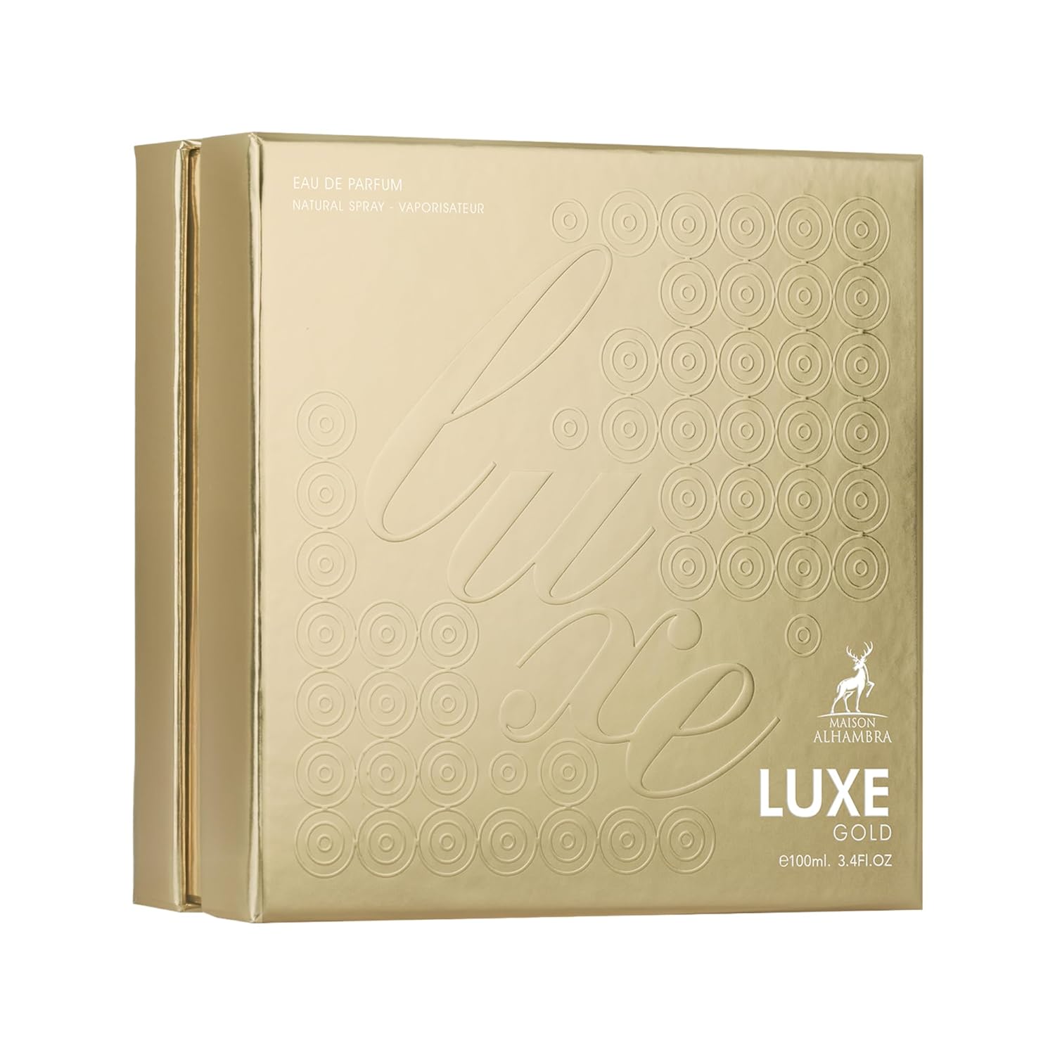 Maison Alhambra Luxe Gold – Citrus, Woody, Floral, Amber – Eau de Parfum Spray Long-Lasting Fragrance for Unisex, 3.4 Ounce / 100 ml