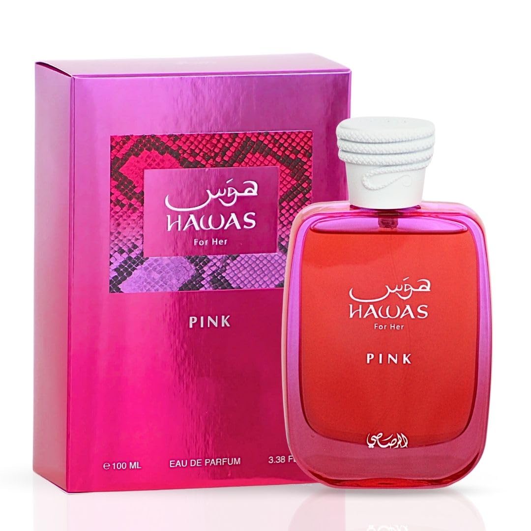 RASASI Hawas Pink For Her Eau de Parfum Spray 100ml (3.4 oz) – Floral Fruity Perfume for Women with Neroli, Vanilla, Cotton Candy & Marshmallow | Luxurious Feminine Scent