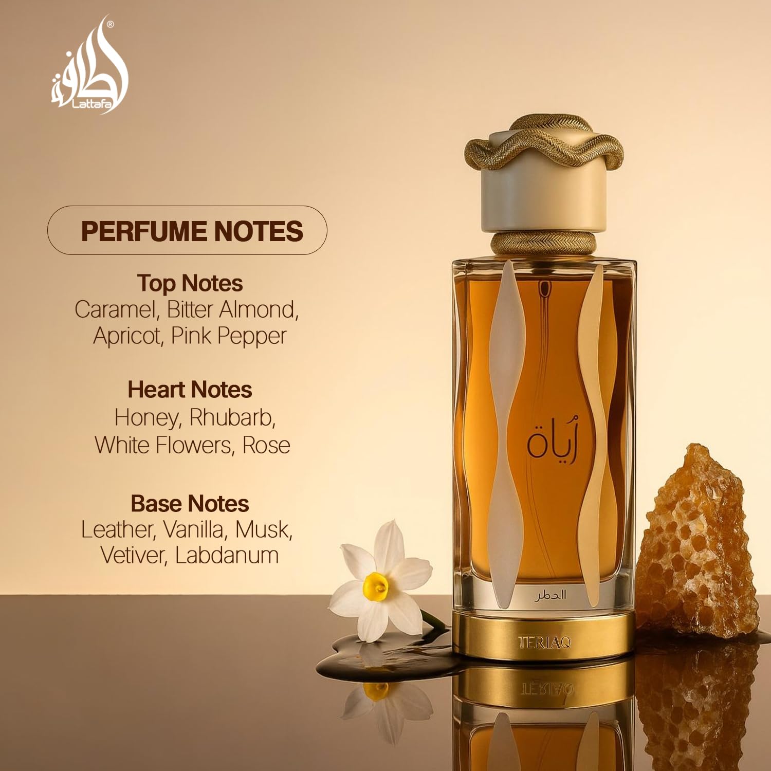 Lattafa Teriaq for Unisex Eau de Parfum Spray, 3.4 Ounce / 100 ml